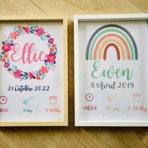 Cadre « Naissance » sur tissu